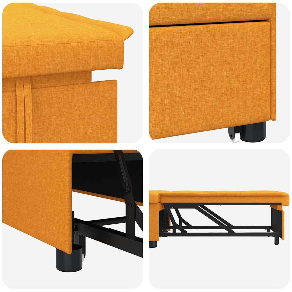 Schlafsofa Ausziehbar Dunkelgelb 194 x 50 x 82 cm Stoff