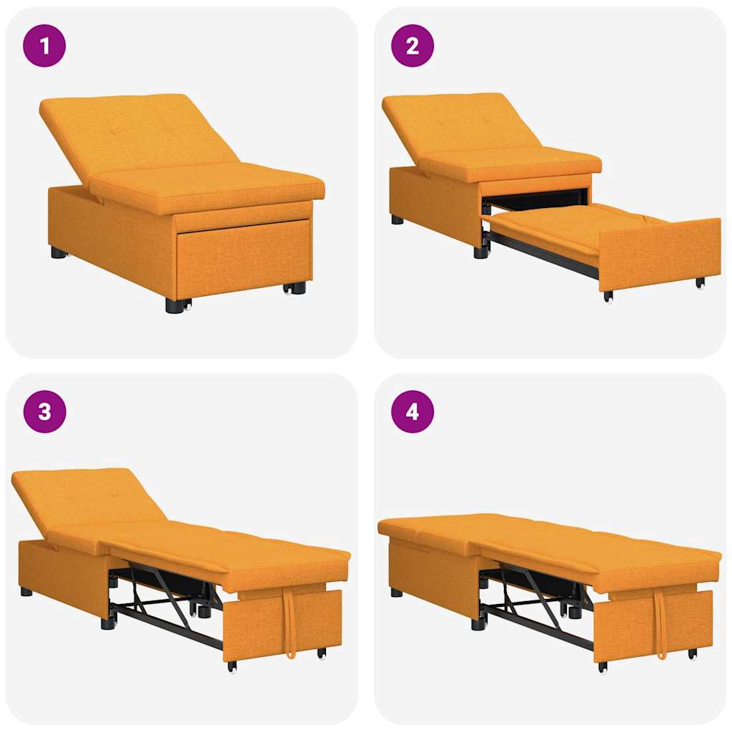 Schlafsofa Ausziehbar Dunkelgelb 194 x 50 x 82 cm Stoff