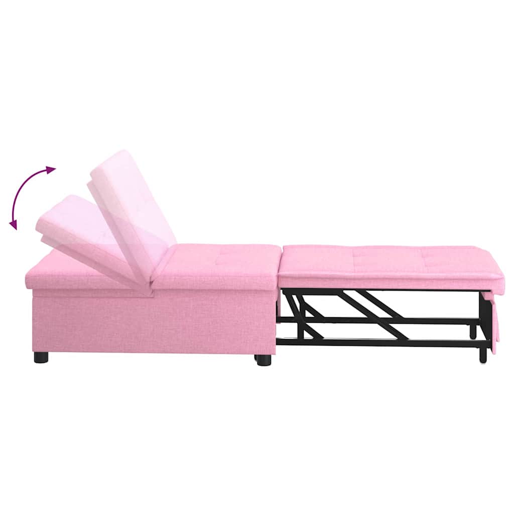 Schlafsofa Ausziehbar Rosa 194 x 50 x 82 cm Stoff