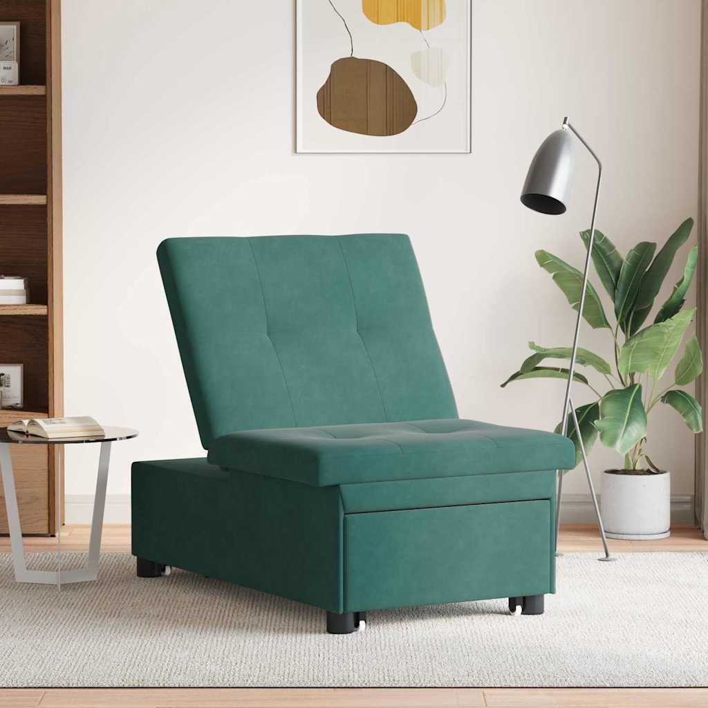 Schlafsofa Dunkelgrün 194 x 67 x 82 cm Samt