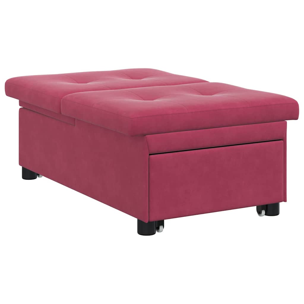 Schlafsofa Weinrot 194 x 67 x 82 cm Samt