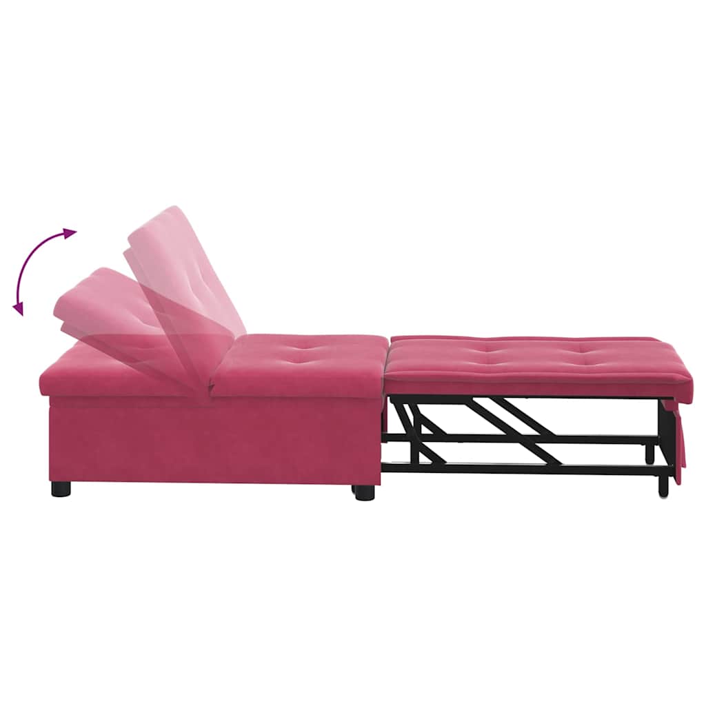 Schlafsofa Weinrot 194 x 67 x 82 cm Samt