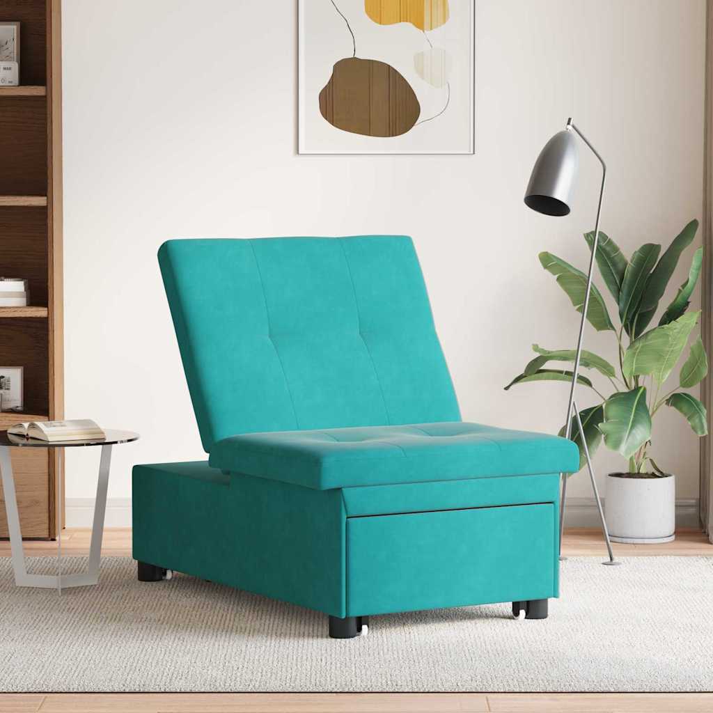Schlafsofa Türkis 194 x 67 x 82 cm Samt