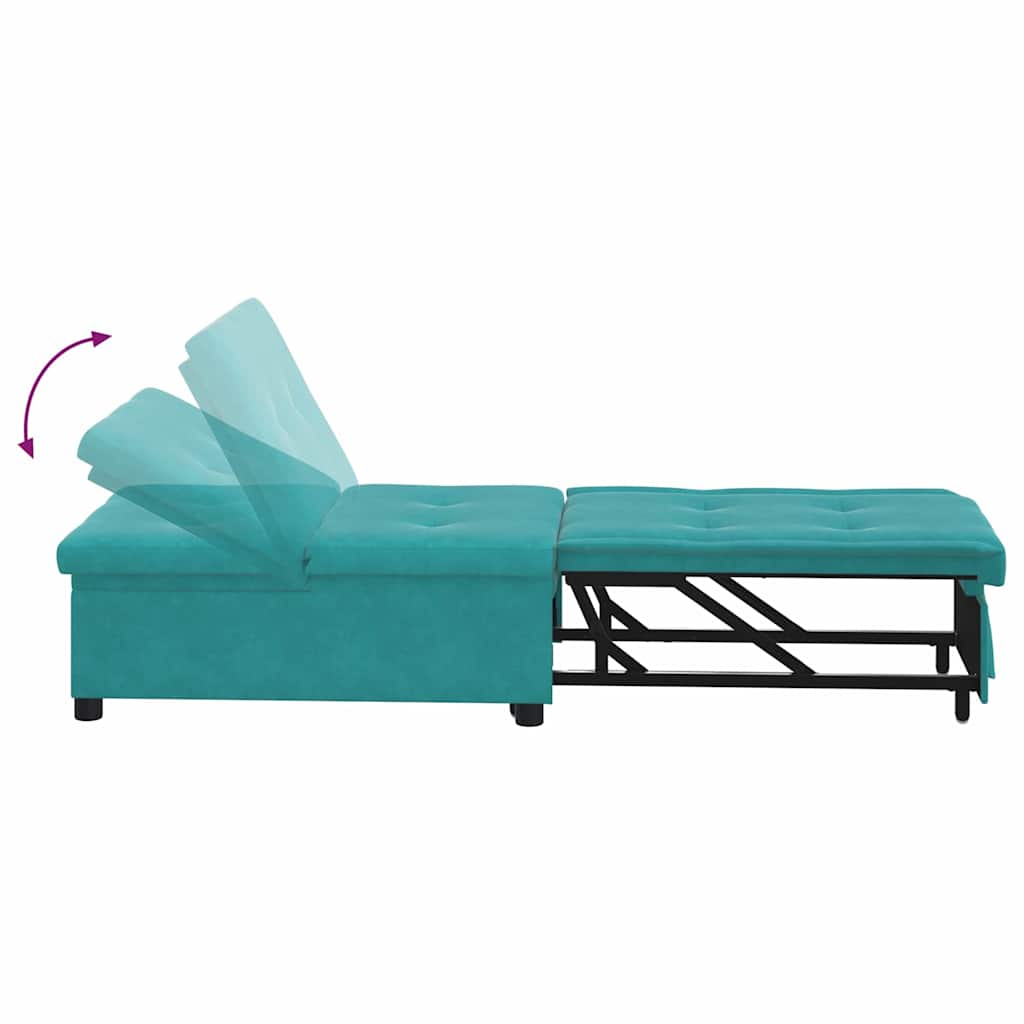 Schlafsofa Türkis 194 x 67 x 82 cm Samt