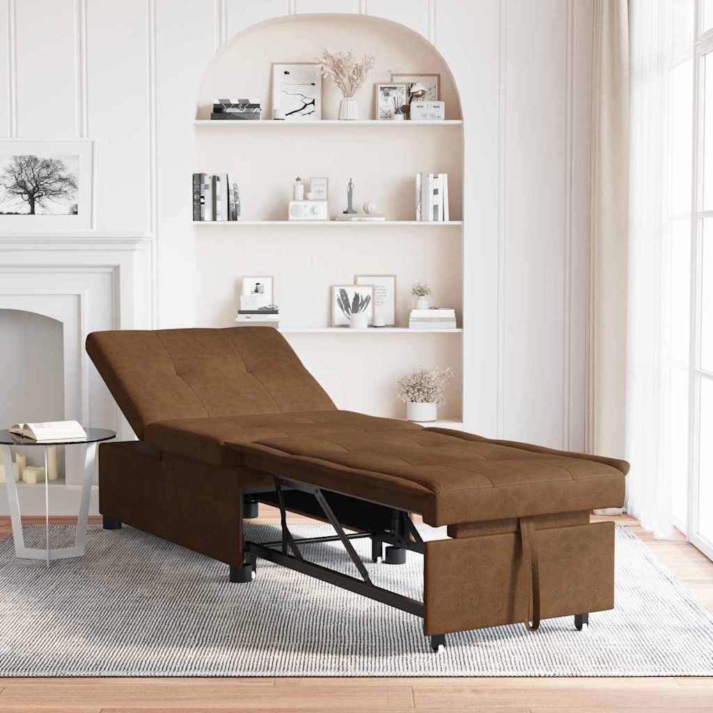 Schlafsofa Braun 194 x 67 x 82 cm Huahua Stoff