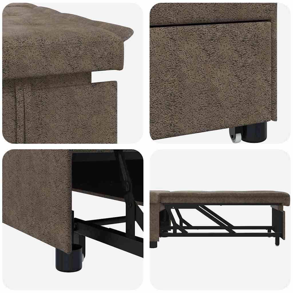Schlafsofa Dunkelgrau 194 x 67 x 82 cm Huahua Stoff