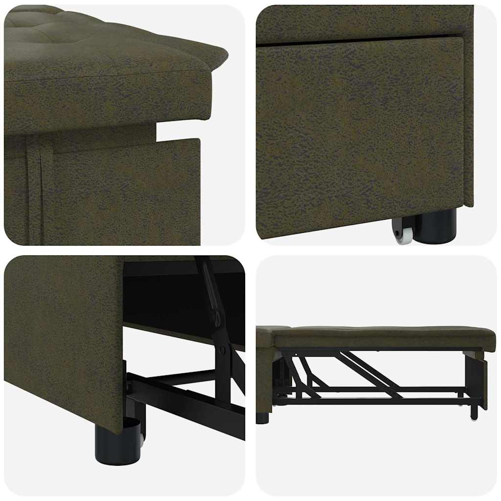 Schlafsofa Olivegrün 194 x 67 x 82 cm Huahua Stoff