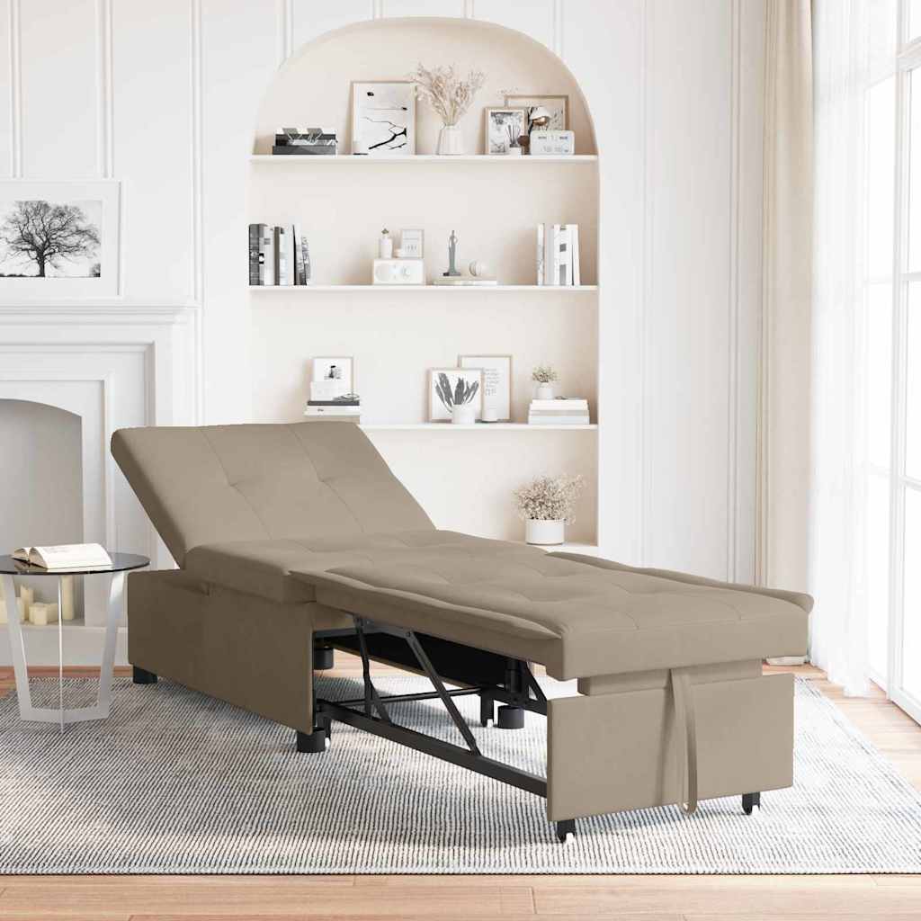Schlafsofa Ausziehbar Taupe 194 x 67 x 82 cm Mikrofaser