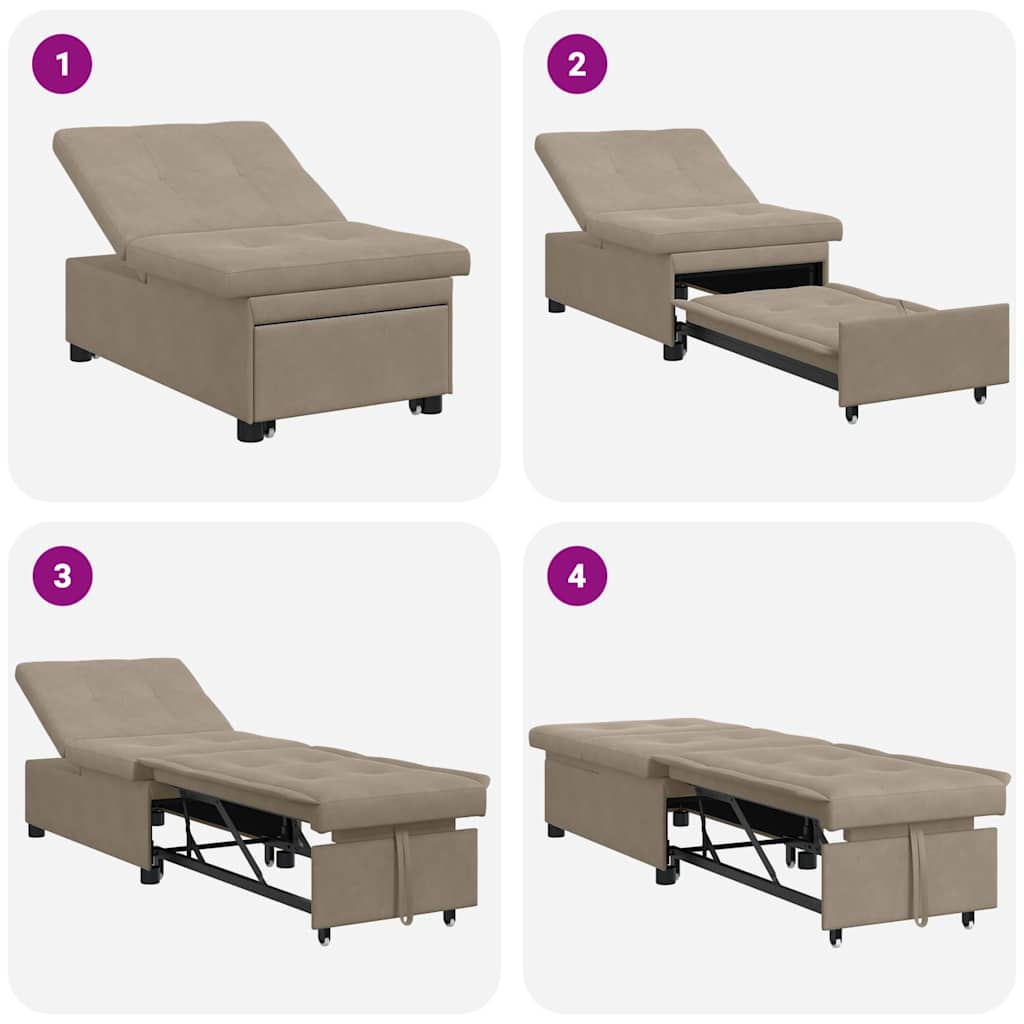 Schlafsofa Ausziehbar Taupe 194 x 67 x 82 cm Mikrofaser