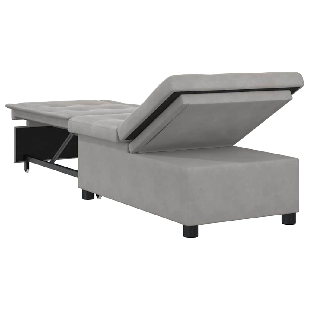 Schlafsofa Ausziehbar Hellgrau 194 x 67 x 82 cm Mikrofaser