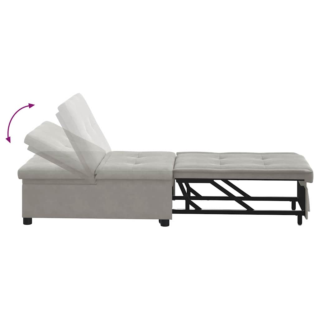 Schlafsofa Ausziehbar Hellgrau 194 x 67 x 82 cm Mikrofaser