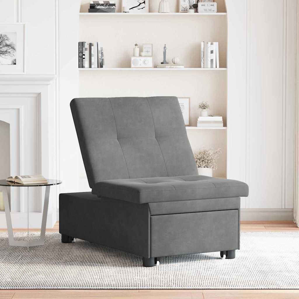 Schlafsofa Ausziehbar Dunkelgrau 194 x 67 x 82 cm Mikrofaser