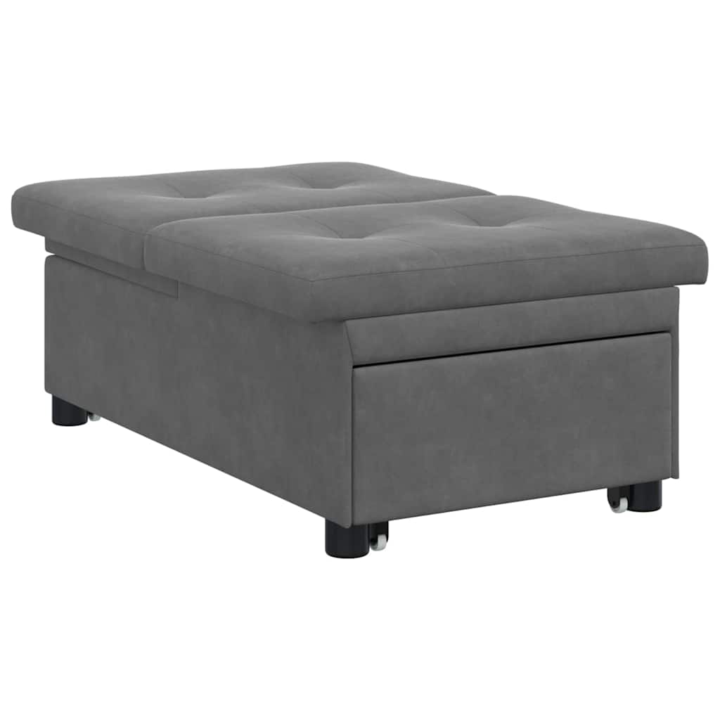 Schlafsofa Ausziehbar Dunkelgrau 194 x 67 x 82 cm Mikrofaser