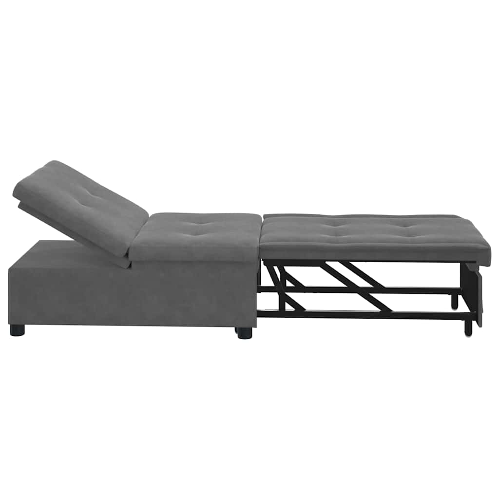 Schlafsofa Ausziehbar Dunkelgrau 194 x 67 x 82 cm Mikrofaser