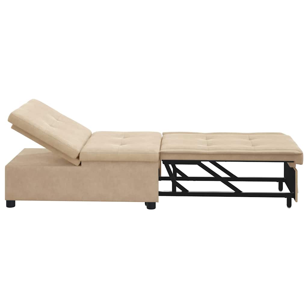 Schlafsofa Ausziehbar Creme 194 x 67 x 82 cm Mikrofaser