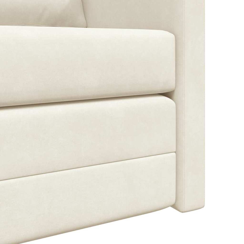 Schlafsofa Creme 204 x 122 x 60 cm Samt