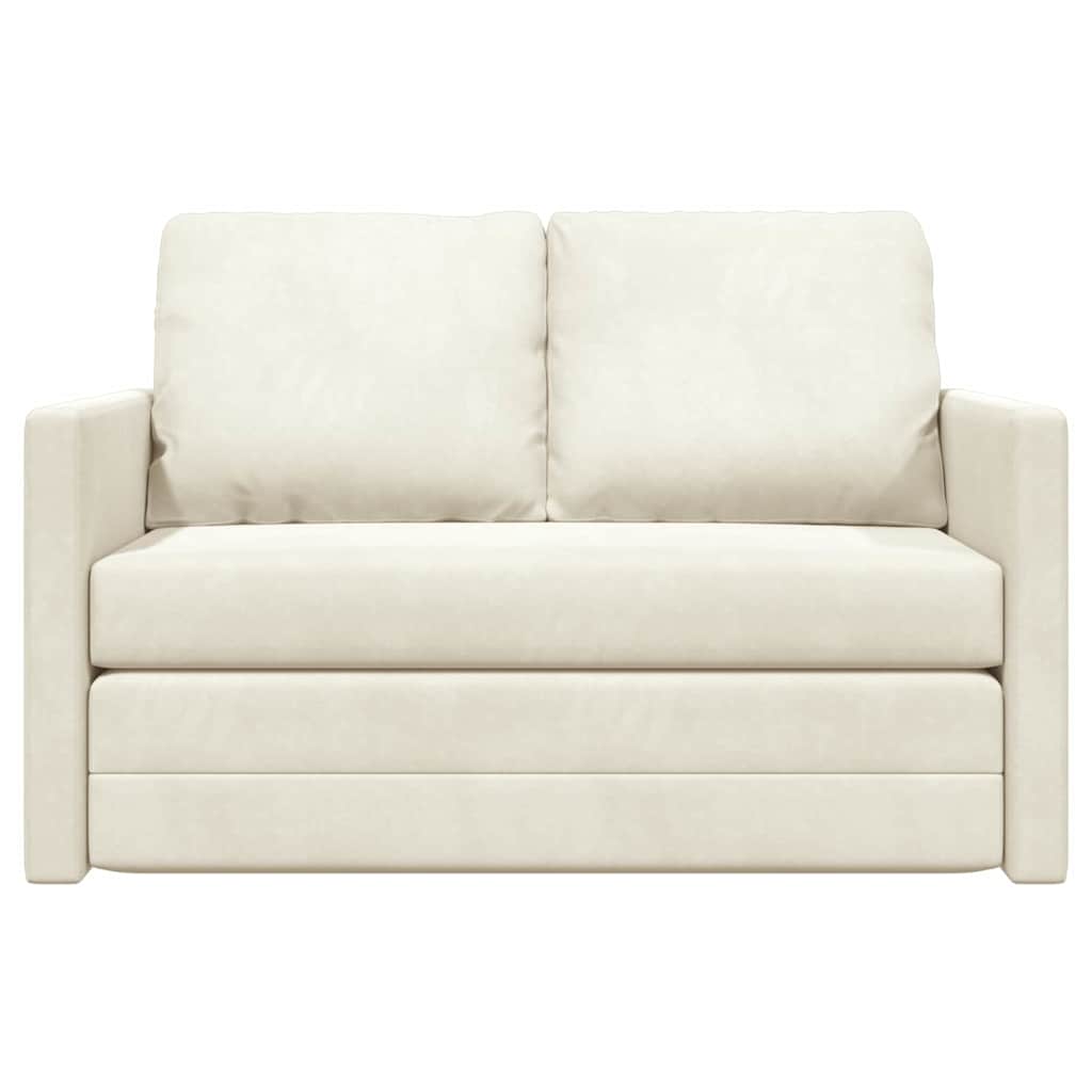 Schlafsofa Creme 204 x 122 x 60 cm Samt