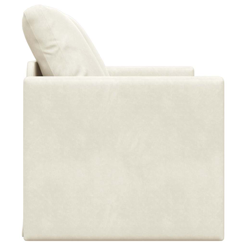 Schlafsofa Creme 204 x 122 x 60 cm Samt