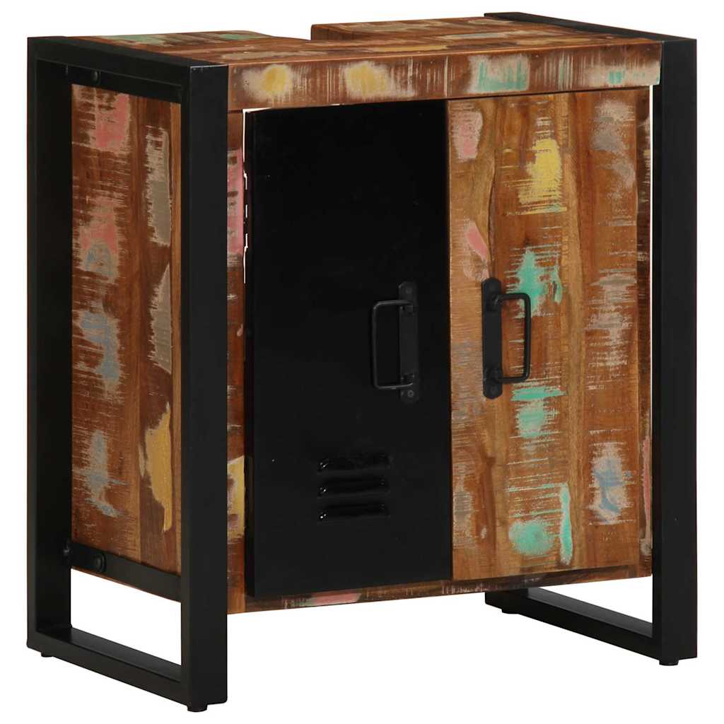 Badezimmermöbel-Set mit Regal 2 pcs Massives upgecyceltes Holz