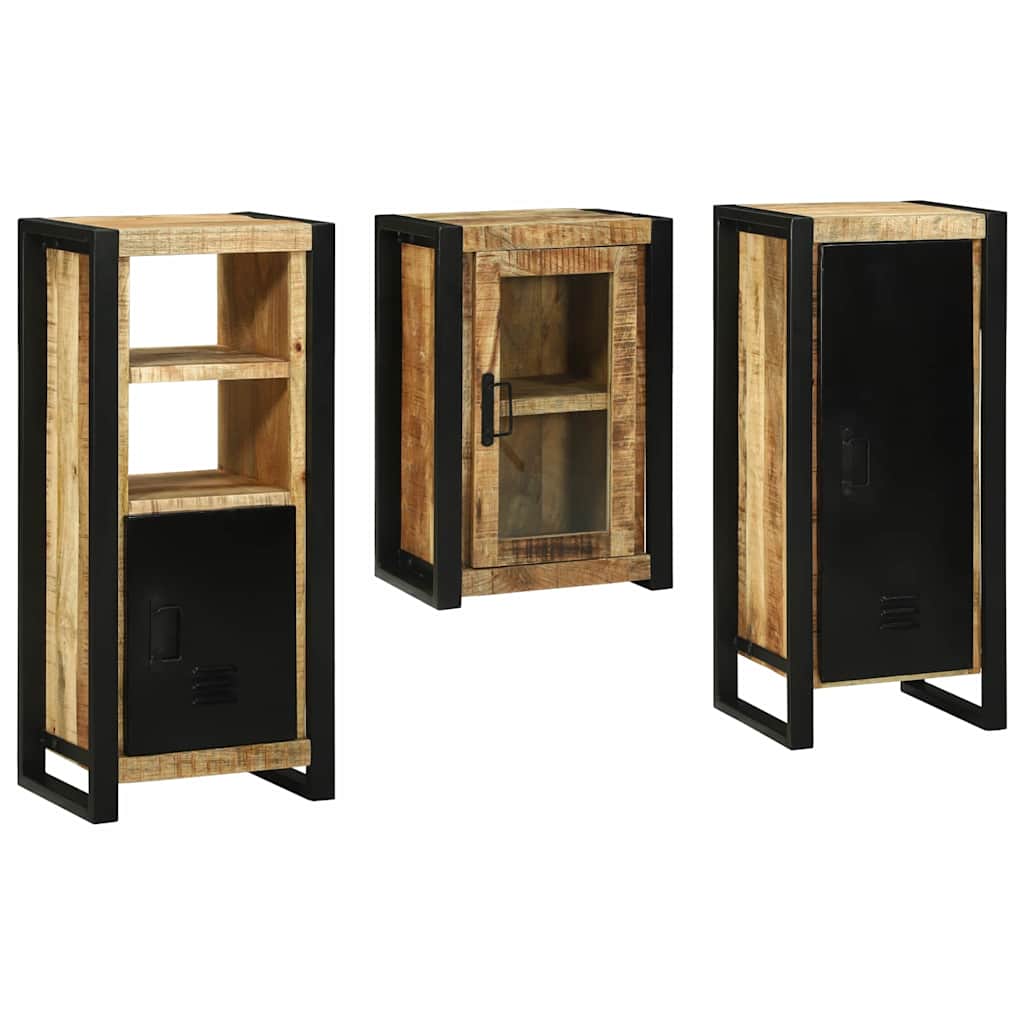 Badezimmermöbel-Set mit Regal 3 pcs Braun Massivholz Mango