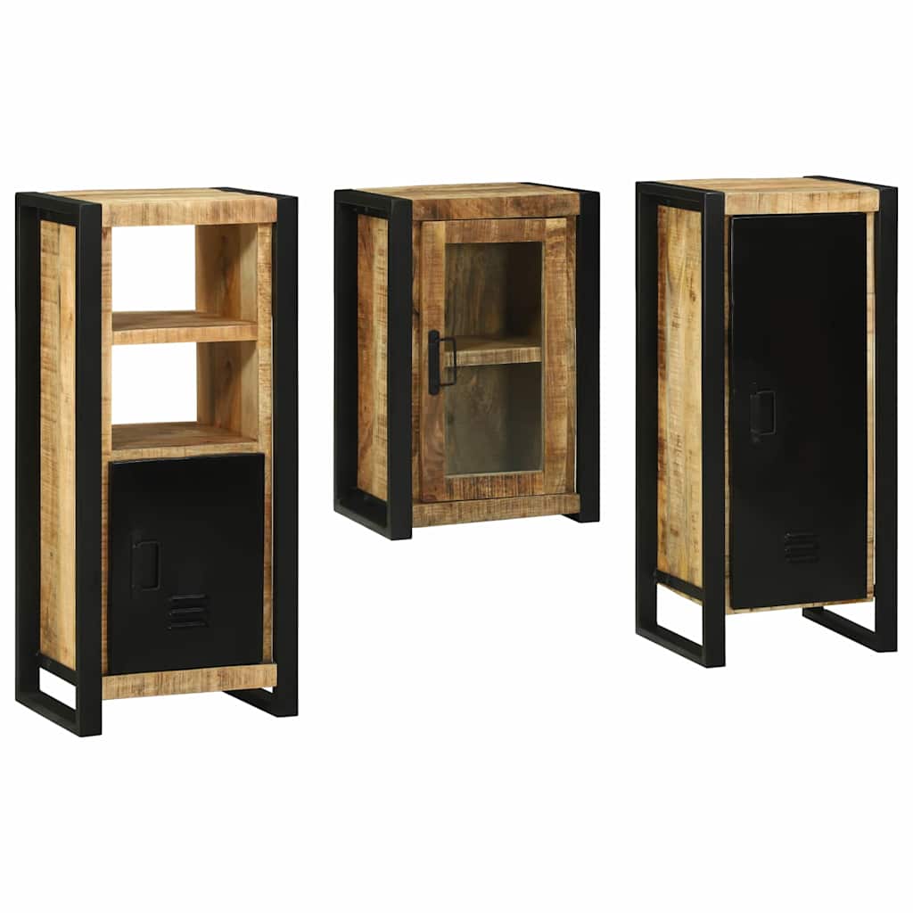 Badezimmermöbel-Set mit Regal 3 pcs Braun Massivholz Mango
