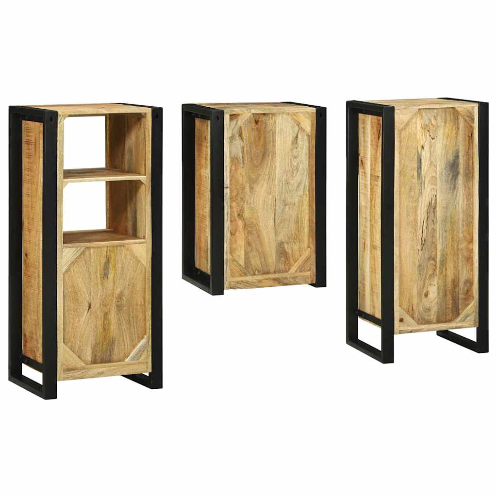 Badezimmermöbel-Set mit Regal 3 pcs Braun Massivholz Mango