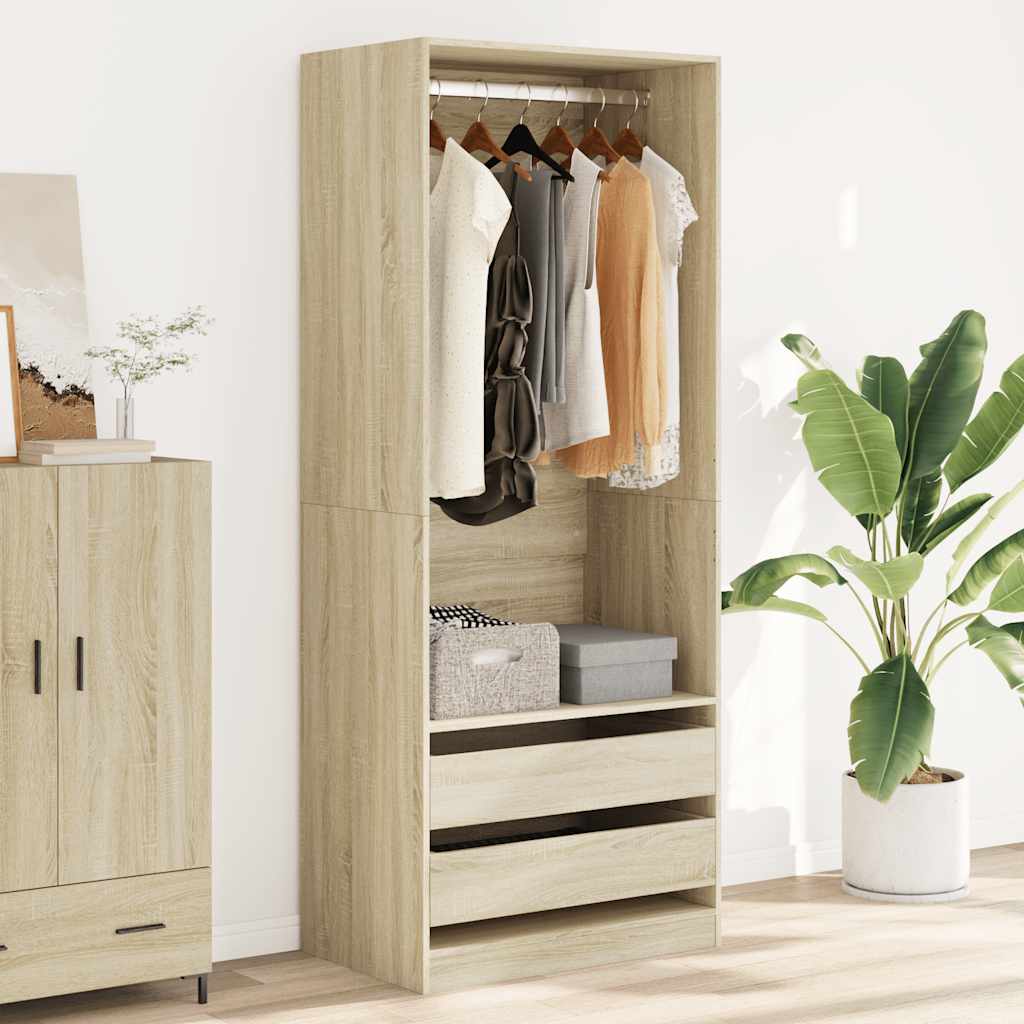 Kleiderschrank Sonoma-Eiche 80x50x200 cm Holzwerkstoff