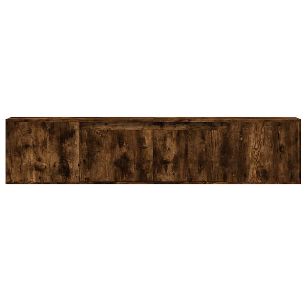 TV-Wandschrank mit LED-Beleuchtung Räuchereiche 180x31x39,5 cm