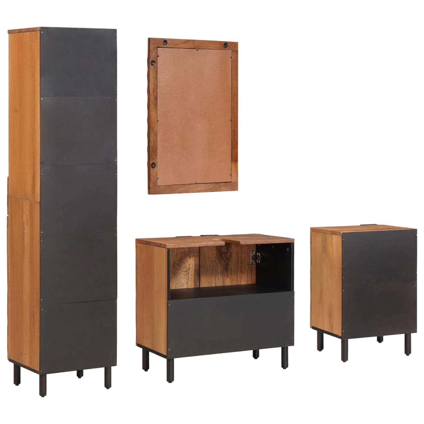 Badezimmer Sets 4 pcs Akazie Braun Winish Massivholz Mango