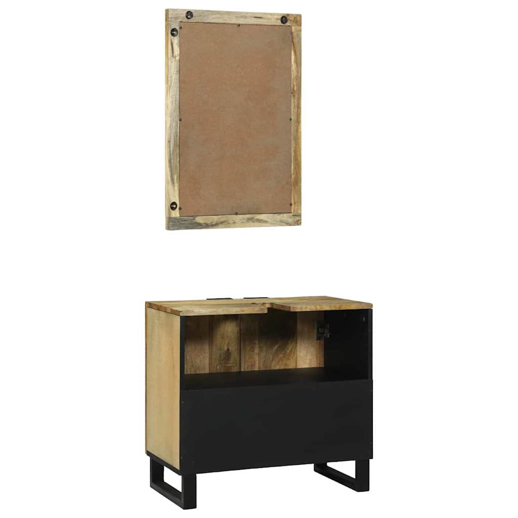 Badezimmermöbel-Set mit Regal mit Tür 2 pcs Braun Holzwerkstoff