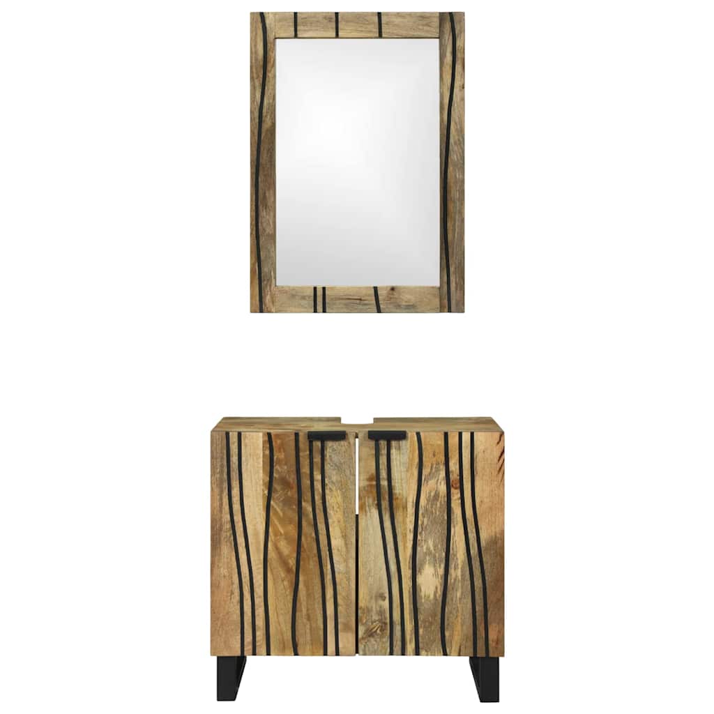 Badezimmermöbel-Set mit Regal mit Tür 2 pcs Braun Holzwerkstoff