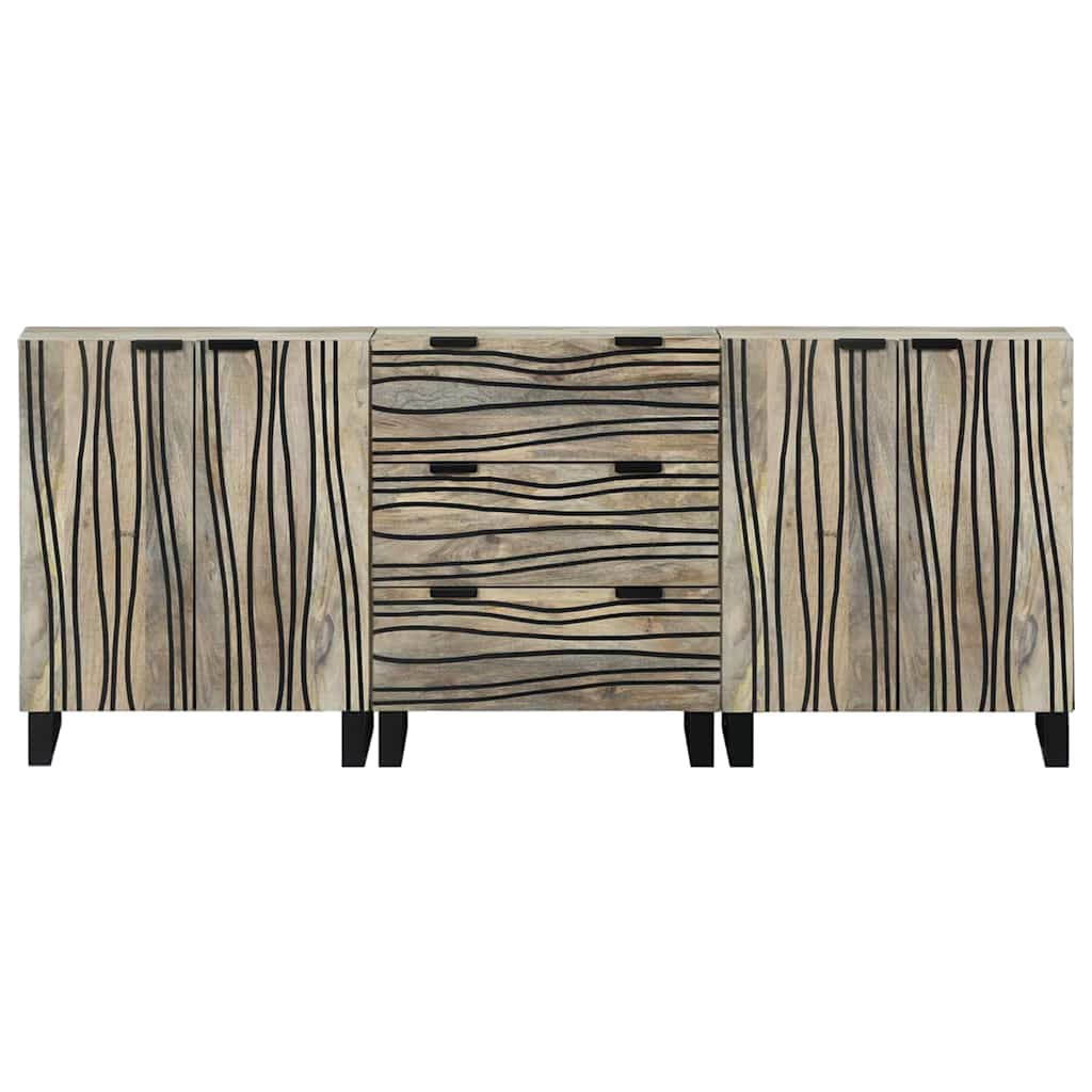 Badezimmermöbel-Set mit Schubladen 3 pcs Weiß Holzwerkstoff