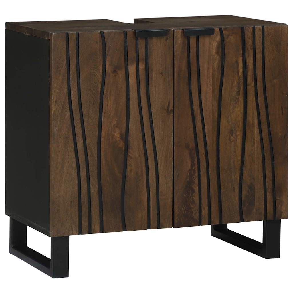 Badezimmermöbel-Set mit Regal 2 pcs Walnussbraun Holzwerkstoff