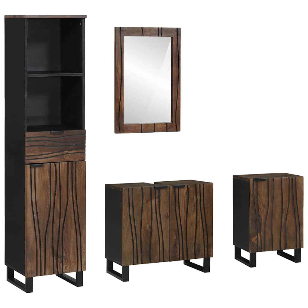 Badezimmermöbel-Set mit Schubladen 4 pcs Weiß Holzwerkstoff
