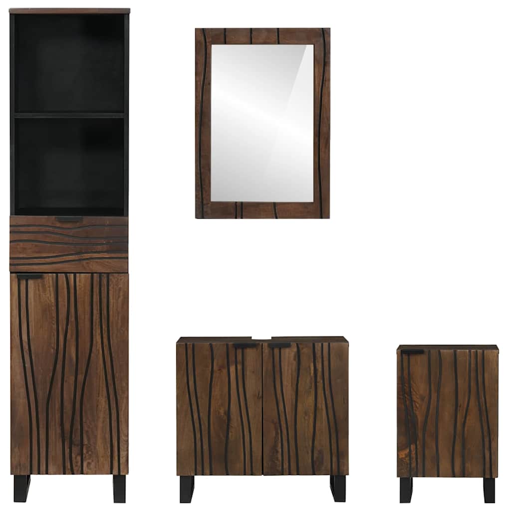 Badezimmermöbel-Set mit Schubladen 4 pcs Weiß Holzwerkstoff