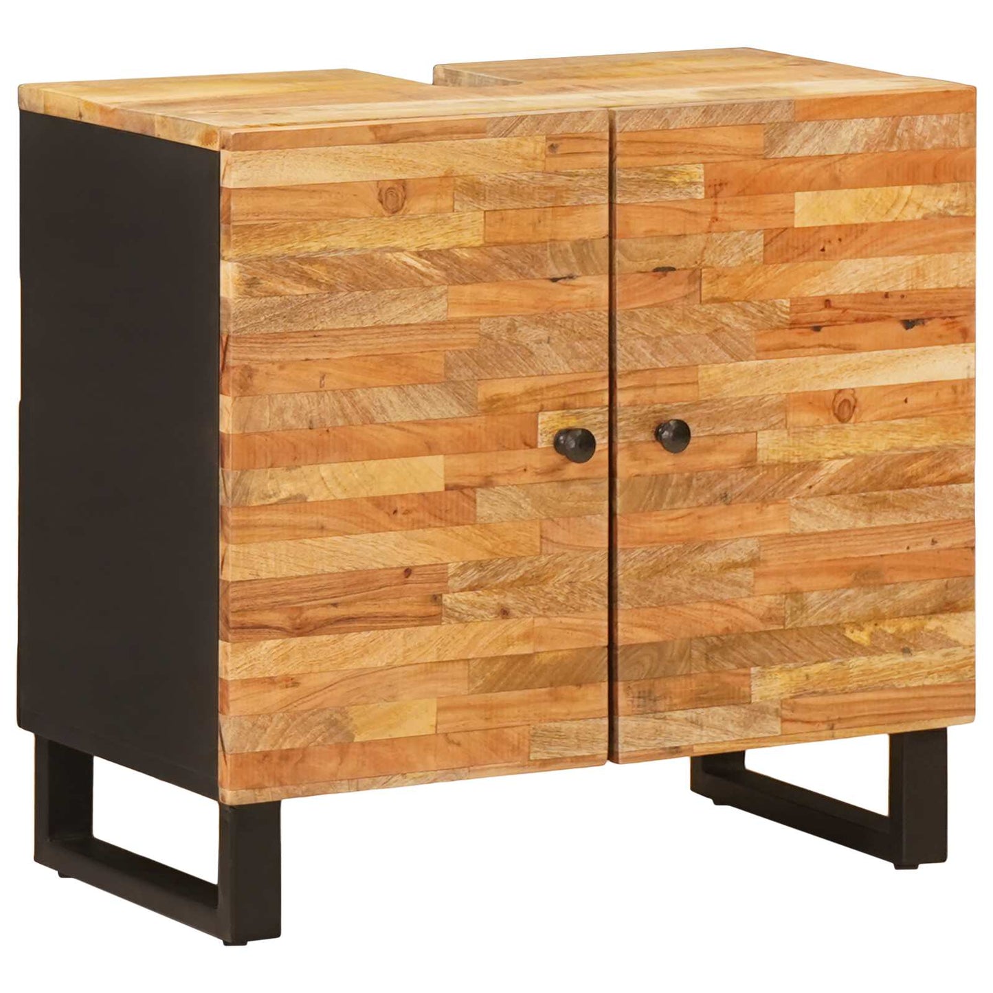 Badezimmer Sets mit Speicher 2 pcs Natur Massivholz Mango
