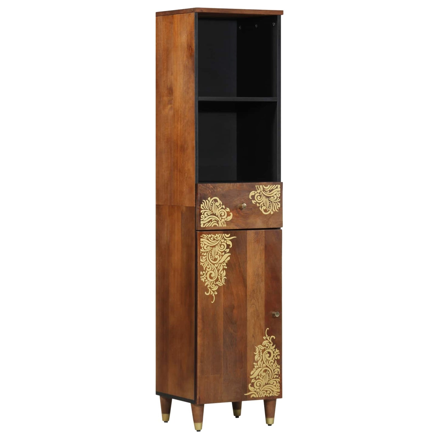 Badezimmerschrank-Set mit Tür 3 pcs Honigbraun Massivholz Mango