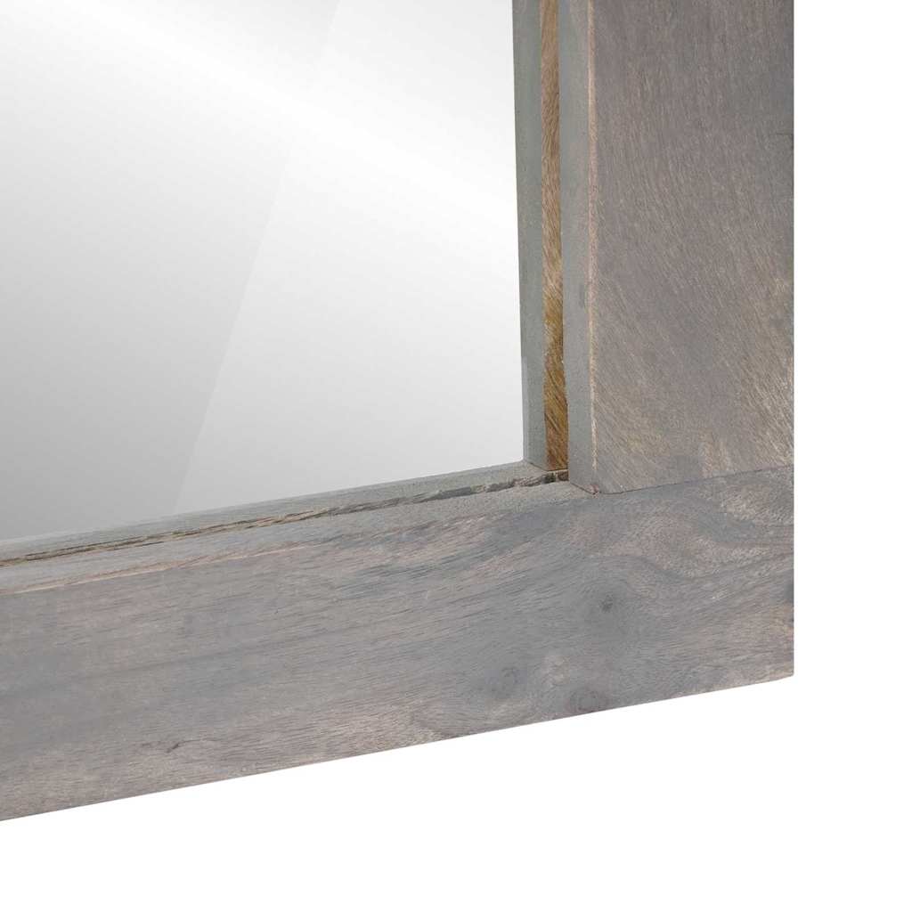 Badezimmerschrank-Set Wandmontiert 2 pcs Grau Massivholz Mango