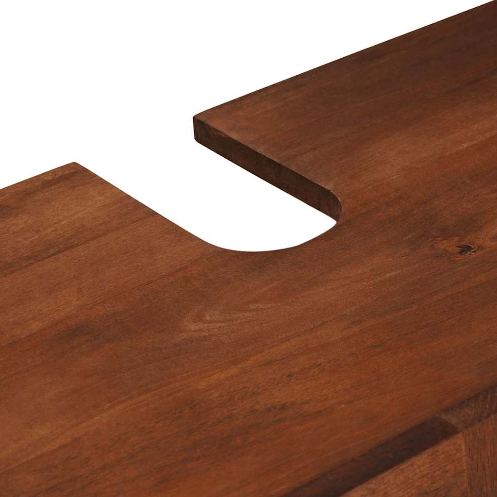 Badezimmerschrank 4 pcs Braun und Schwarz Massivholz Mango