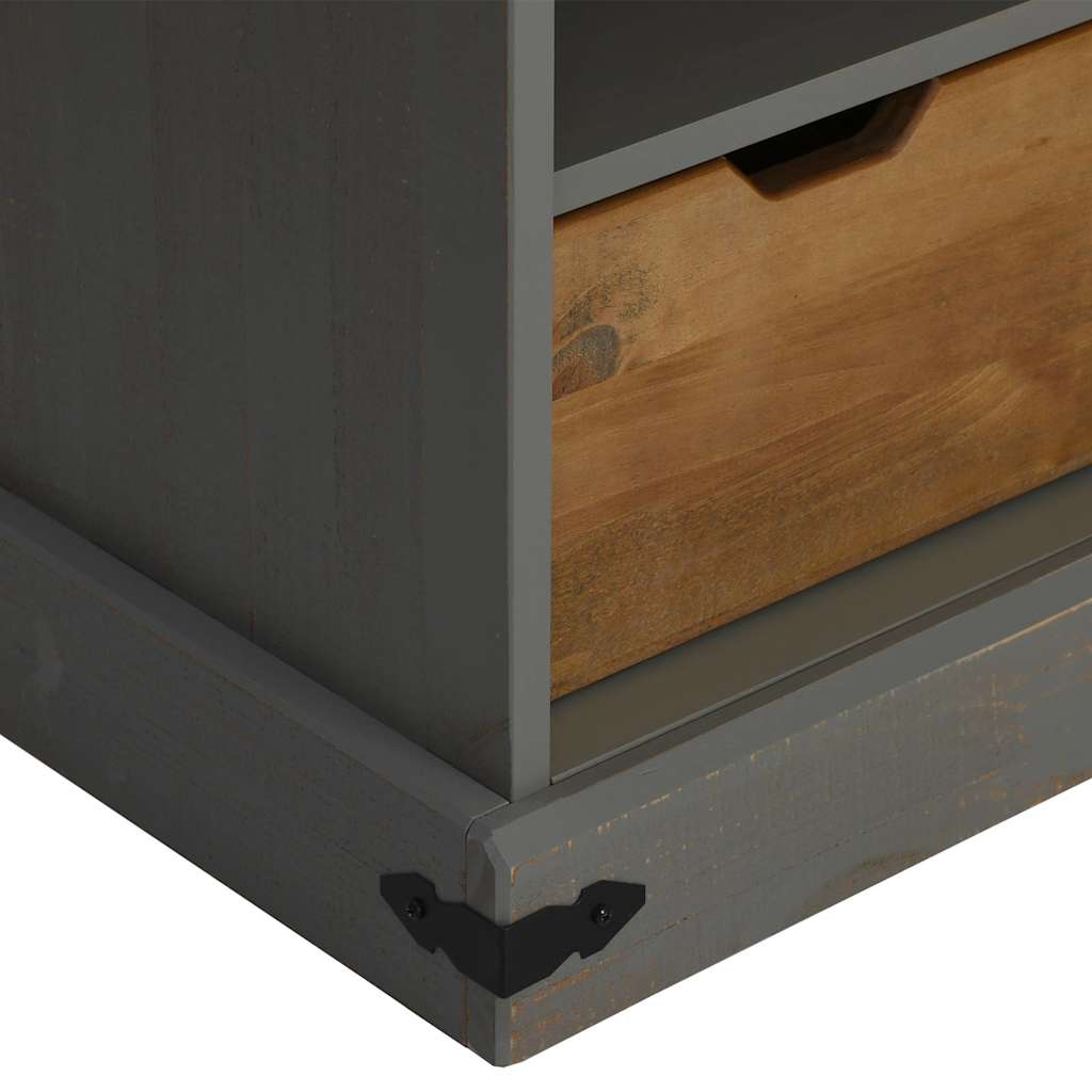 TV-Schrank HALDEN mit Schiebetür Grau 110x40x60 cm Massivholz