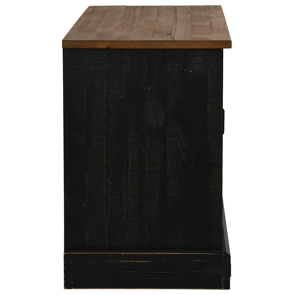 TV-Schrank HALDEN mit Schiebetür Schwarz 110x40x60cm Massivholz