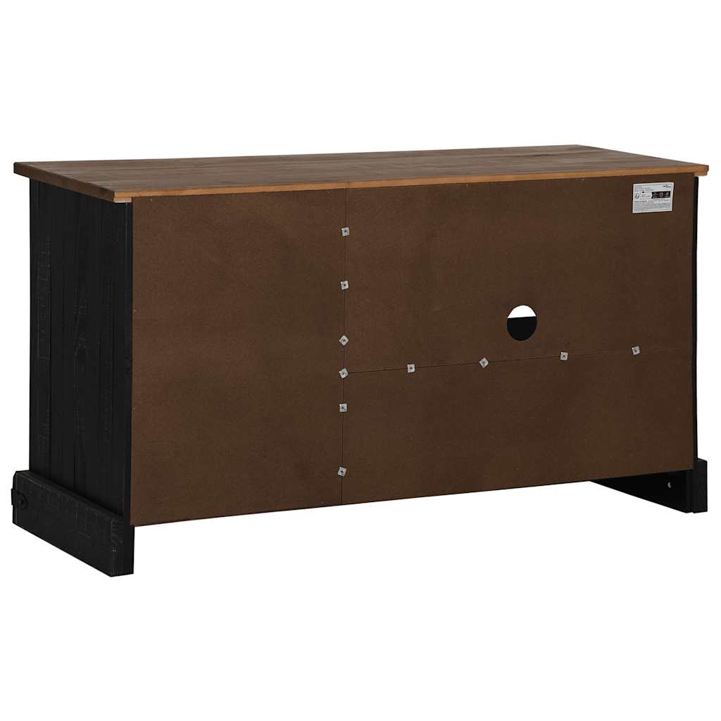 TV-Schrank HALDEN mit Schiebetür Schwarz 110x40x60cm Massivholz