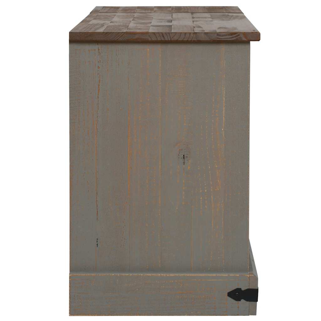 TV-Schrank HALDEN 2 Schiebetüren Grau 150x40x60 cm Massivholz