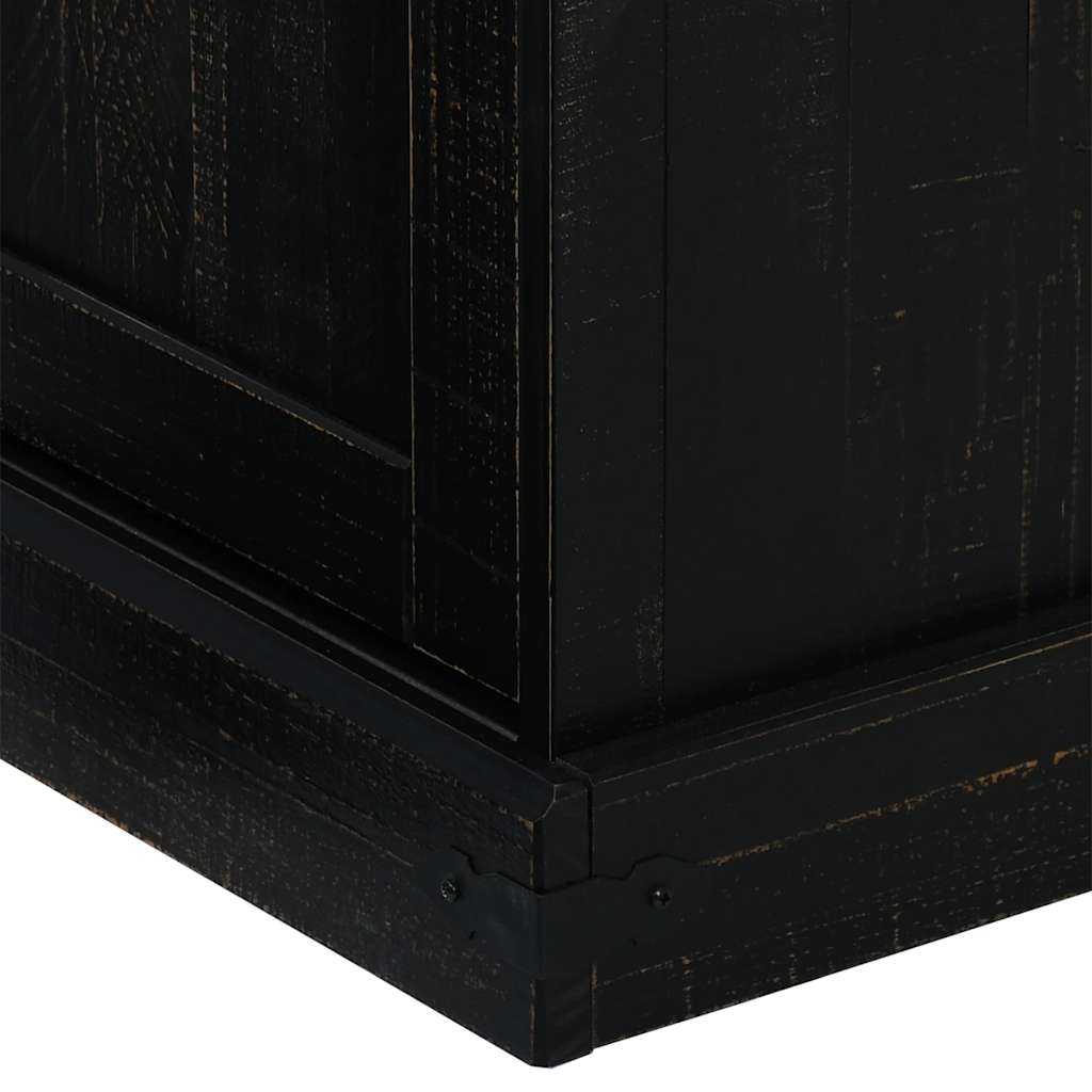 TV-Schrank HALDEN 2 Schiebetüren Schwarz 150x40x60cm Massivholz