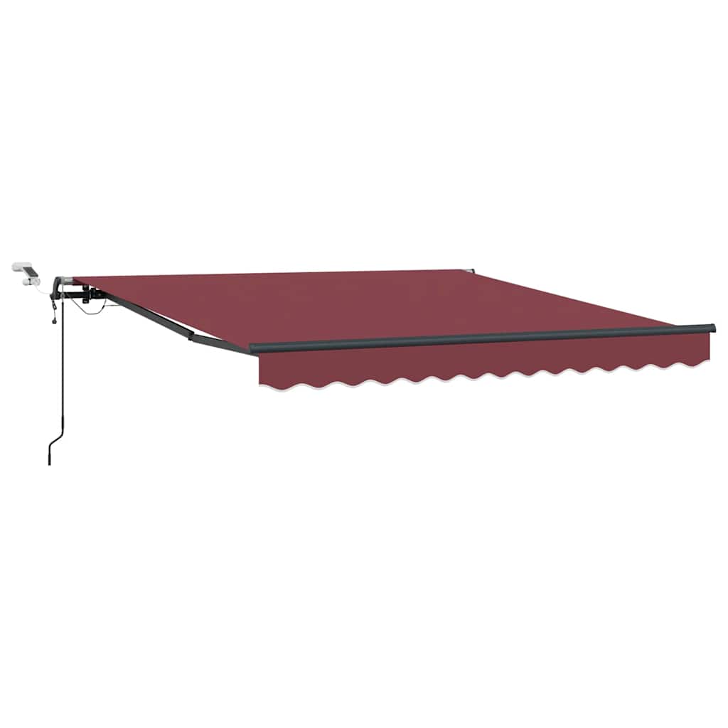 Markise Automatisch mit LEDs Weinrot 300x250 cm
