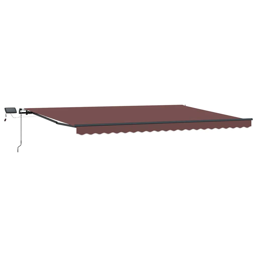 Markise Manuell mit LEDs Braun 500x300 cm