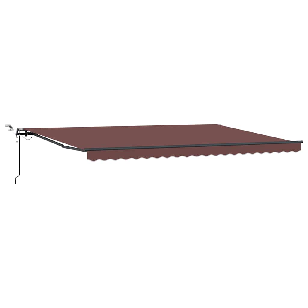 Markise Automatisch mit LEDs Braun 500x300 cm
