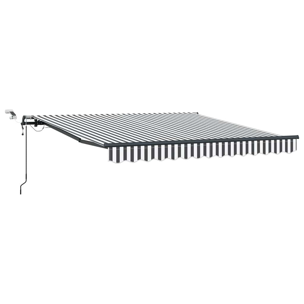 Markise Automatisch mit LEDs Anthrazit & Weiß 300x250 cm