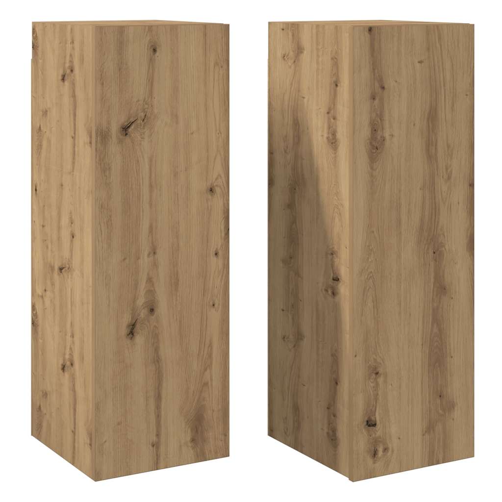TV-Schränke 2 Stk. Artisan-Eiche 30,5x30x90 cm Holzwerkstoff