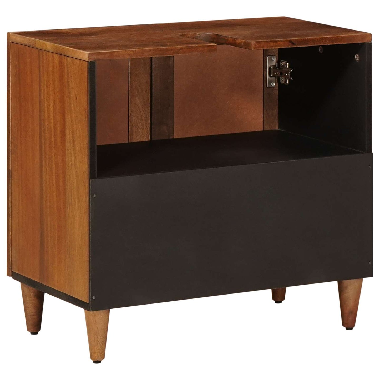 Waschbeckenschrank mit Speicher mit Tür Walnuss 62 x 33 x 58 cm